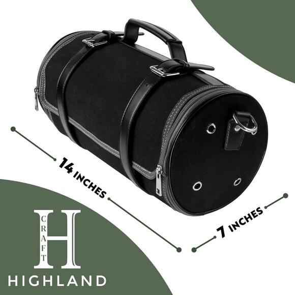 Highland Craft Travel Bartending Kit Bar Set with Black Canvas Roll Up Bag - Picture 4 of 8